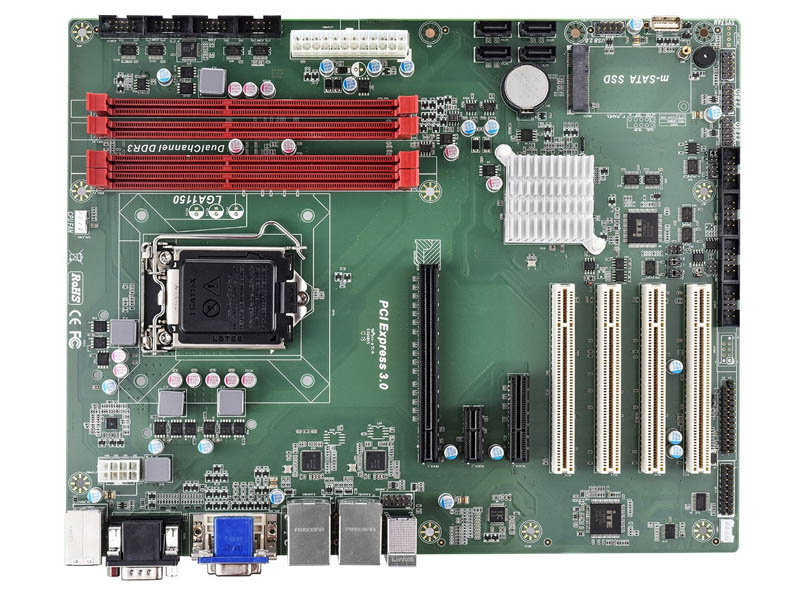 Placa-mãe atx industrial chip h81 7 slots (4pci 3pcie) expansão 2lan 6com 9usb suporte 4th intel core cpu