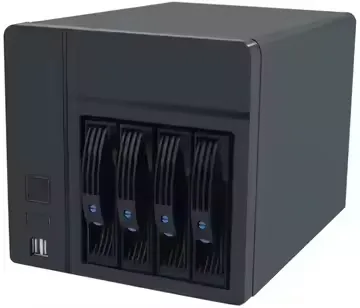 NAS private cloud hardware platform, 4 portable hard drive slots, optional software and hardware RAID function